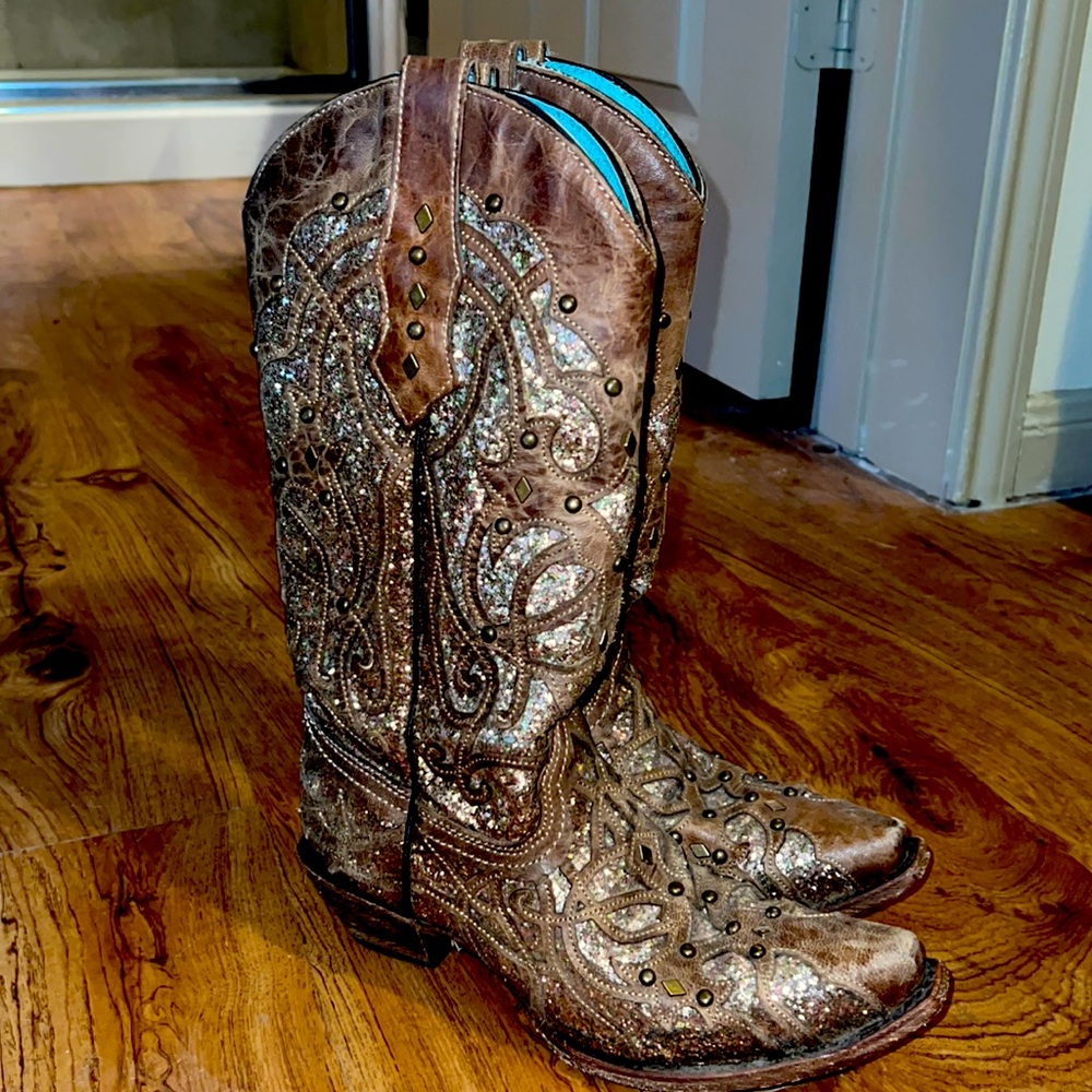 Corral brown glitter boots